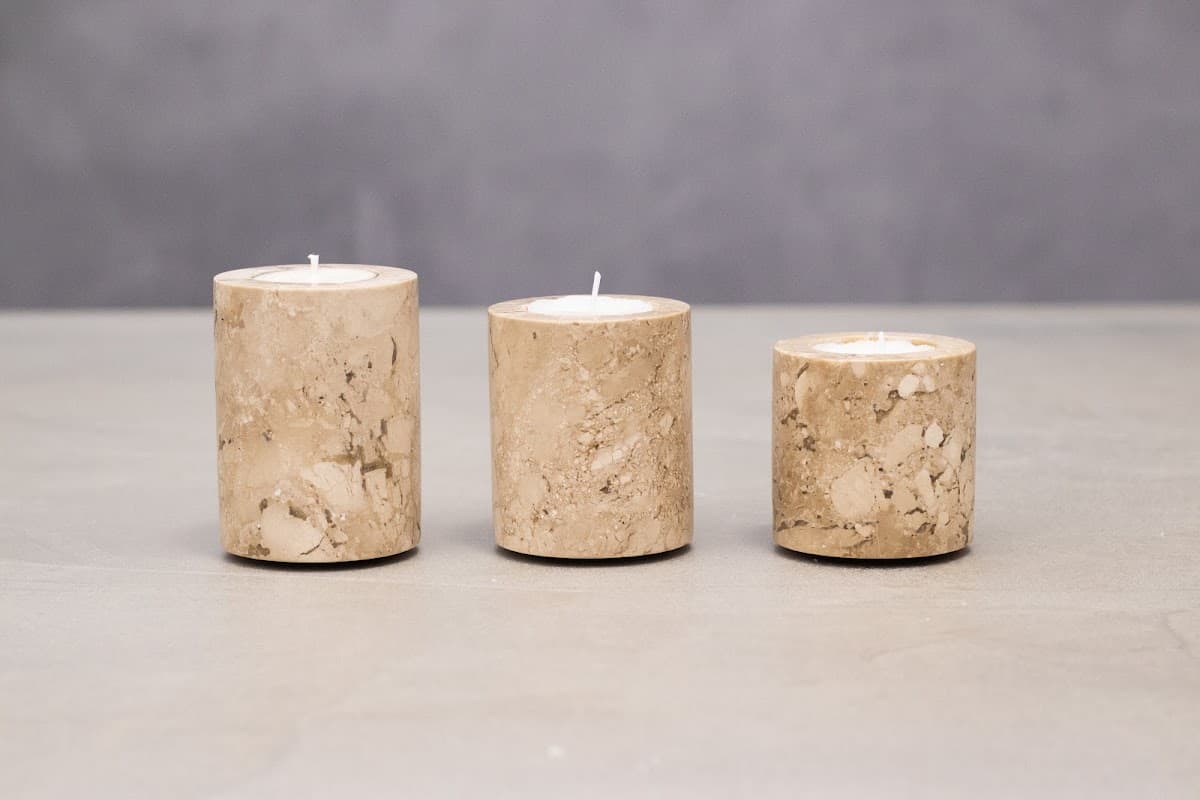 Trio de Mini Velas Bege Bahia