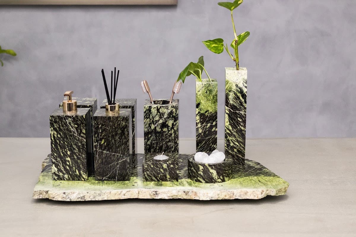 Kit Lavabo em Serpentinita — 10 peças