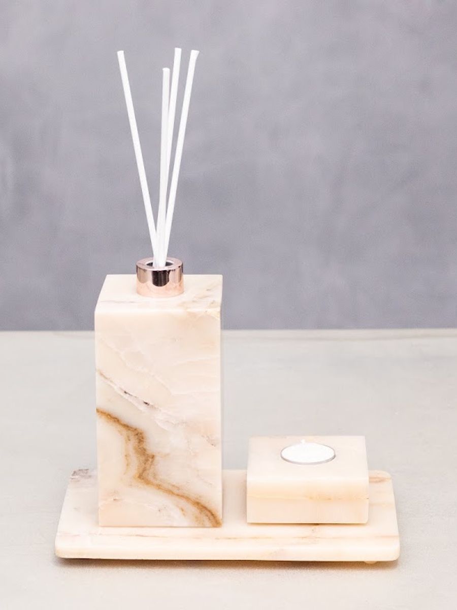 Trio de Peças em Ônix Branco — Difusor