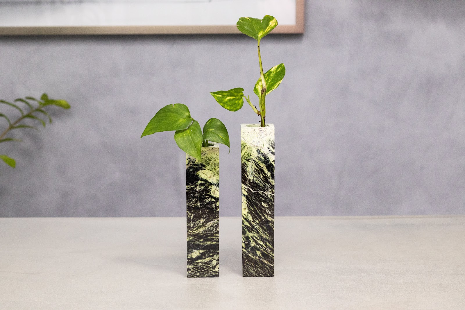 Duo de Vasos Broto em Serpentinita